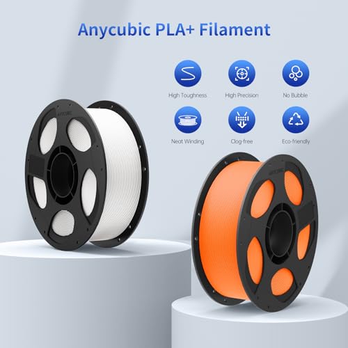 ANYCUBIC PLA Plus (PLA+), 3D Printer Filament 1.75mm Bundle, Dimensional Accuracy +/- 0.02mm, High Toughness, Print with Most FDM 3D Printers, 1KG Reusable Spool, 2kg, Grey + Grey - Image 2