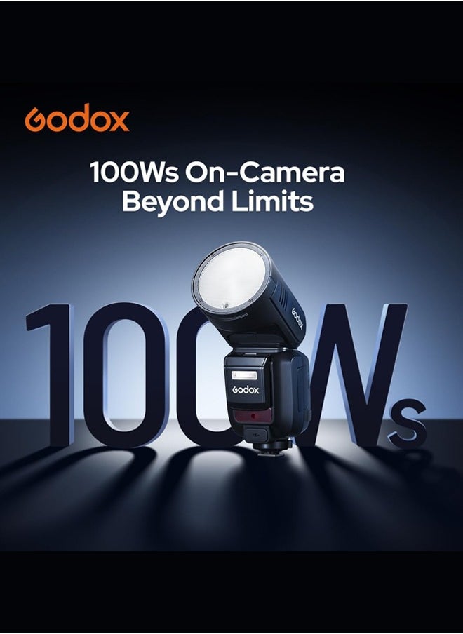 Godox GODOX V100 C GODOX Flash for Canon – Touchscreen Control 100W TTL Camera Flash GODOX V1 for Canon Upgraded 70 Full Power Consecutive Flashes Camera Flash for Canon 5D Mark IV/Canon RP/Canon M50  - Image 2
