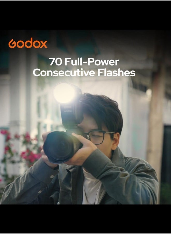 Godox GODOX V100 C GODOX Flash for Canon – Touchscreen Control 100W TTL Camera Flash GODOX V1 for Canon Upgraded 70 Full Power Consecutive Flashes Camera Flash for Canon 5D Mark IV/Canon RP/Canon M50  - Image 5