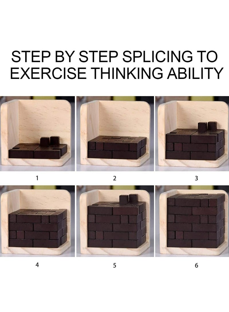 CMGTYYD. لعبة ألغاز خشبية ثلاثية الأبعاد، صندوق ألغاز مجسمة ثلاثية الأبعاد، مكعبات ألغاز ترفيهية تعليمية مكعبة، مكعبات ألغاز خشبية ثلاثية الأبعاد للأطفال من سن 8-12 سنة والكبار، ألعاب مكتبية مبهجة، ألعاب تحدي لدماغ الكبار - Image 2