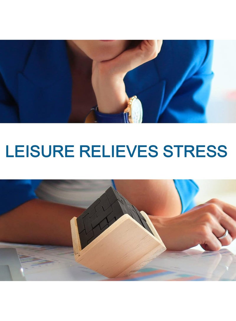 CMGTYYD. لعبة ألغاز خشبية ثلاثية الأبعاد، صندوق ألغاز مجسمة ثلاثية الأبعاد، مكعبات ألغاز ترفيهية تعليمية مكعبة، مكعبات ألغاز خشبية ثلاثية الأبعاد للأطفال من سن 8-12 سنة والكبار، ألعاب مكتبية مبهجة، ألعاب تحدي لدماغ الكبار - Image 4