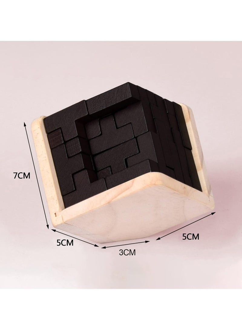 CMGTYYD. لعبة ألغاز خشبية ثلاثية الأبعاد، صندوق ألغاز مجسمة ثلاثية الأبعاد، مكعبات ألغاز ترفيهية تعليمية مكعبة، مكعبات ألغاز خشبية ثلاثية الأبعاد للأطفال من سن 8-12 سنة والكبار، ألعاب مكتبية مبهجة، ألعاب تحدي لدماغ الكبار - Image 5