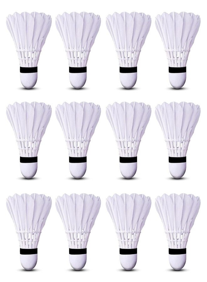 DESCTIDY Feather Badminton Shuttlecock - Speed 76 - Cork Bottom - Tournament Grade - Durable White (Pack of 10 in A Box) - Image 2