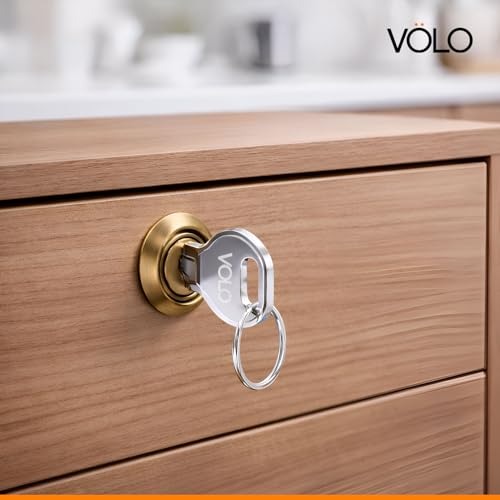 VOLO Furniture Cupbord Lock For Drawers And Cabinets, Cupboard/Cabinet/Safety/Wardrobe/Furniture Almirah Cam Locks For Home And Office (35Mm, Black Matt) - Image 4