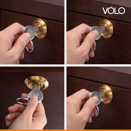 VOLO Furniture Cupbord Lock For Drawers And Cabinets, Cupboard/Cabinet/Safety/Wardrobe/Furniture Almirah Cam Locks For Home And Office (35Mm, Black Matt) - Image 5