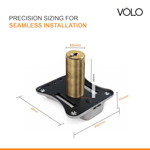VOLO Furniture Cupbord Lock For Drawers And Cabinets, Cupboard/Cabinet/Safety/Wardrobe/Furniture Almirah Cam Locks For Home And Office (35Mm, Black Matt) - Image 2