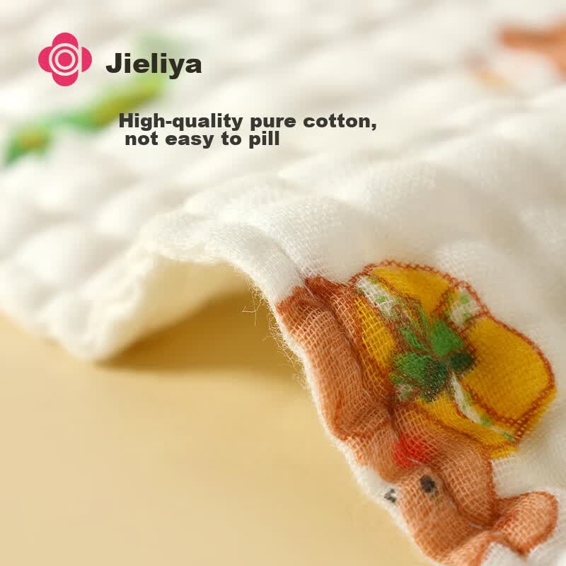 JD Jing Zao Grace Baby Small Towel Class A 6-Layer Gauze Drool Bib Children's Face Washing Square Towel 2525cm 4-Pack - Image 3