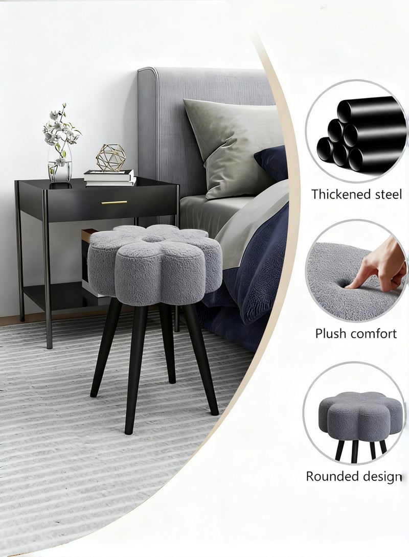 EzzySo كرسي حديث بمقعد قماش فاخر، كرسي مكياج، كرسي مريح مع تصميم منحني حديث مناسب لغرفة النوم، غرفة المعيشة، غرفة الدراسة - Image 5