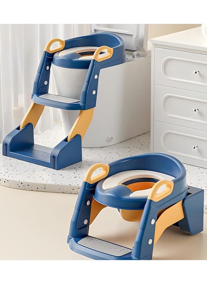 Generic Potty Training Seat with Step Stool Ladder, Potty Training Toilet 2 in 1 Toilet Seat for Boys Girls,Toddler Toilet Seat, Adjustable Step & Seat Height Potty Seats for ,Adjustable Height  Toddler Toilet Seat with Anti-Slip Step Stool Ladder and Soft Cushioned Seat & Splash Guard,  Baby Toddler  Foldable Toilet Training Seat with Waterproof Soft Mat Non-Slip Step Stool,2 Step Ladder Toilet Seat  Non-Slip Wide Step,Toddlers Boys Girls Potty Training Seat Potty Training Toilet Seat  - Image 4