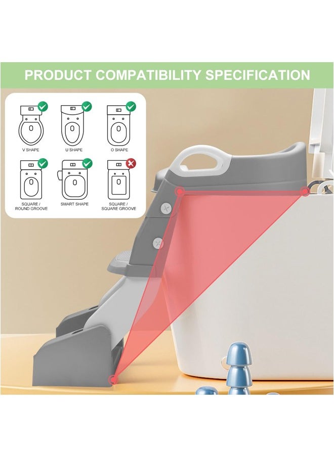 Generic Potty Training Seat with Step Stool Ladder, Potty Training Toilet 2 in 1 Toilet Seat for Boys Girls,Toddler Toilet Seat, Adjustable Step & Seat Height Potty Seats for ,Adjustable Height  Toddler Toilet Seat with Anti-Slip Step Stool Ladder and Soft Cushioned Seat & Splash Guard,  Baby Toddler  Foldable Toilet Training Seat with Waterproof Soft Mat Non-Slip Step Stool,2 Step Ladder Toilet Seat  Non-Slip Wide Step,Toddlers Boys Girls Potty Training Seat Potty Training Toilet Seat  - Image 3