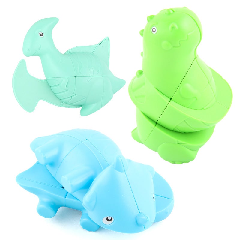 New Product Simulation Animal Dinosaur Rubik'S Cube Second-Order Solid Color Alien Dinosaur Stegosaurus Decompression Rubik'S Cube Toy - Image 3