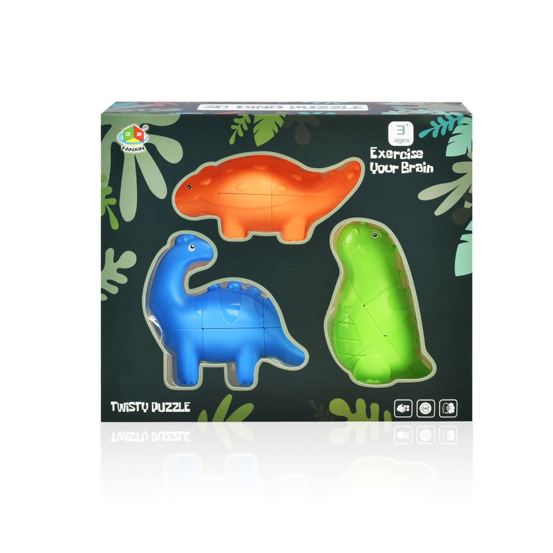 New Product Simulation Animal Dinosaur Rubik'S Cube Second-Order Solid Color Alien Dinosaur Stegosaurus Decompression Rubik'S Cube Toy - Image 1