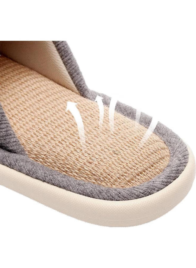 XGGC Four-Season Slippers For Men, Spring And Autumn Home Eva Soft Sole Breathable Cotton And Linen Slippers For Women, Gray, Size 42-43 - Image 3