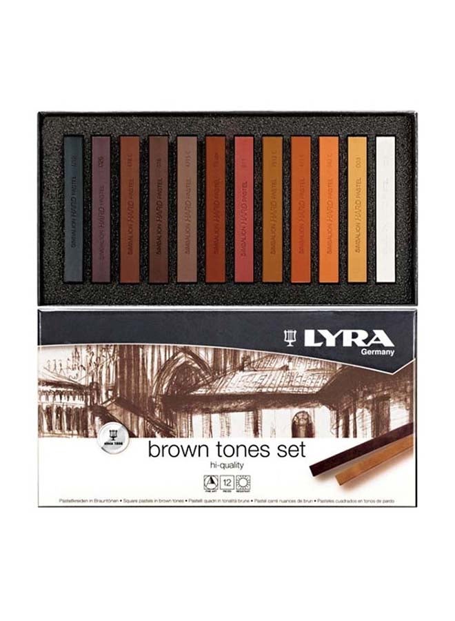 Lyra مجموعة ألوان الباستيل بدرجات البني 12 قطعة