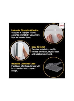 KLAPiT KLAPiT SUPER TAPE Double Sided Heavy Duty Mounting Tape Holds 270 Pounds or 123Kg With Enhanced Nano Technology. Waterproof Clear Tape for Wall, Wood, Tile, Stone, Glass, Metal and Acrylic (2Pc Pack)  - Image 5