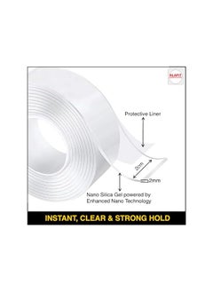 KLAPiT KLAPiT SUPER TAPE Double Sided Heavy Duty Mounting Tape Holds 270 Pounds or 123Kg With Enhanced Nano Technology. Waterproof Clear Tape for Wall, Wood, Tile, Stone, Glass, Metal and Acrylic (2Pc Pack)  - Image 3
