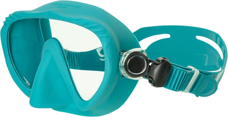 Scubapro SCUBAPRO Ghost Scuba Dive Mask LowVolume Frameless Design wUltra Clear Single Lens Silicone Skirt and EasyAdjust Strap Buckles Turquoise - Image 3