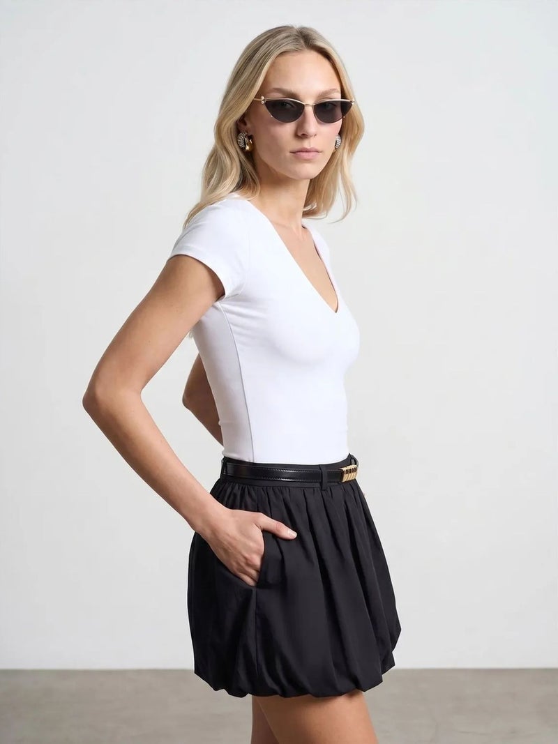 DILVIN Slim Fit V-Neck Knit Blouse - Image 3
