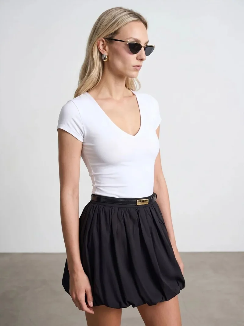 ديلفين DILVIN Slim Fit V-Neck Knit Blouse