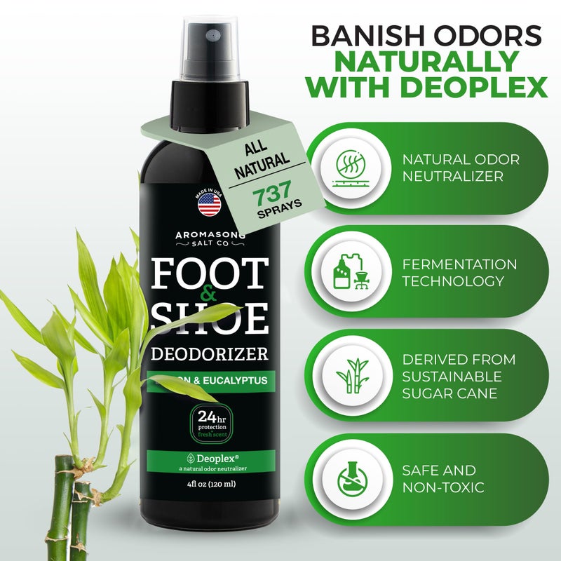 Aromasong Natural Shoe Deodorizer and Foot Spray - 24-Hour Freshness Foot Odor Eliminator for Feet - Extra Strength Fresher for Smelly Shoes & Stinky Feet Spray with Refreshing Scent, 4oz - Image 2