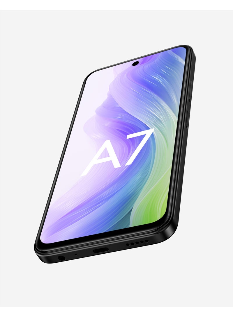 رافوز جوال بدون كاميرا وبدون نظام تحديد المواقع GPS من رافوز A7، بذاكرة  تخزين 256 جيجابايت، ورام يصل الى 16 جيجابايت (8+8)، وبطارية بسعة 5000 مللي أمبير، ويدعم تقنية NFC ومستشعر بصمة جانبي، ونظام Android 15، وشاشة عالية الدقة HD+ مقاس 6.67 انش بمعدل تحديث 120Hz. - Image 2