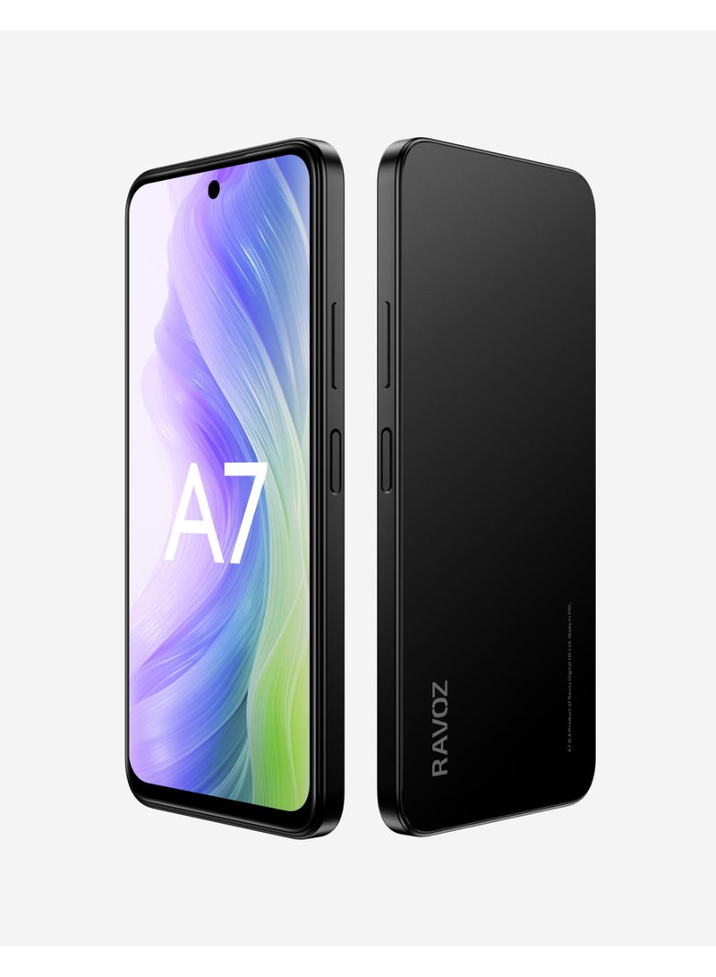 رافوز جوال بدون كاميرا وبدون نظام تحديد المواقع GPS من رافوز A7، بذاكرة  تخزين 256 جيجابايت، ورام يصل الى 16 جيجابايت (8+8)، وبطارية بسعة 5000 مللي أمبير، ويدعم تقنية NFC ومستشعر بصمة جانبي، ونظام Android 15، وشاشة عالية الدقة HD+ مقاس 6.67 انش بمعدل تحديث 120Hz. - Image 3