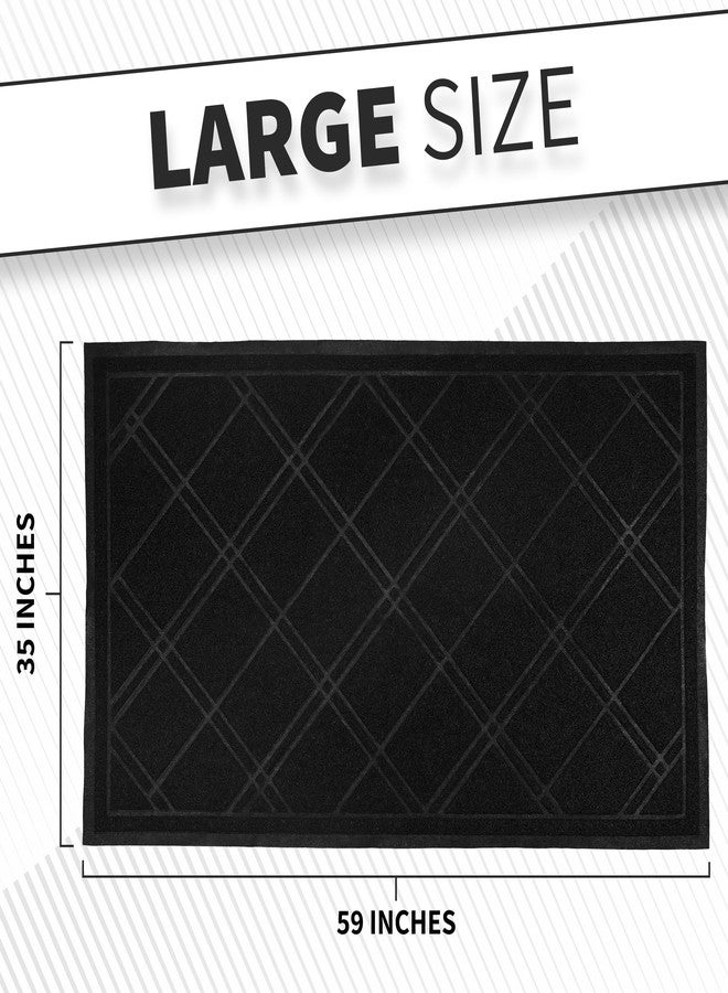 SlipToGrip Door Mat - Durable Door Outdoor Mats for High Traffic - Large 59x35 Inch Black Mat with Water-Resistant Surface - No-Slip and Easy-to-Clean for Indoor and Outdoor Entryways - Image 2