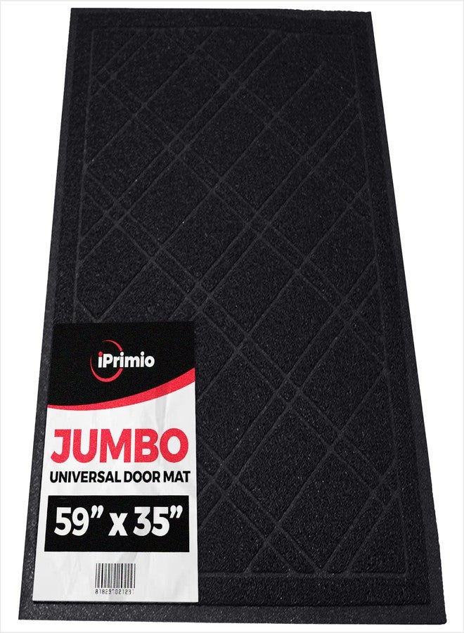 SlipToGrip Door Mat - Durable Door Outdoor Mats for High Traffic - Large 59x35 Inch Black Mat with Water-Resistant Surface - No-Slip and Easy-to-Clean for Indoor and Outdoor Entryways - Image 1