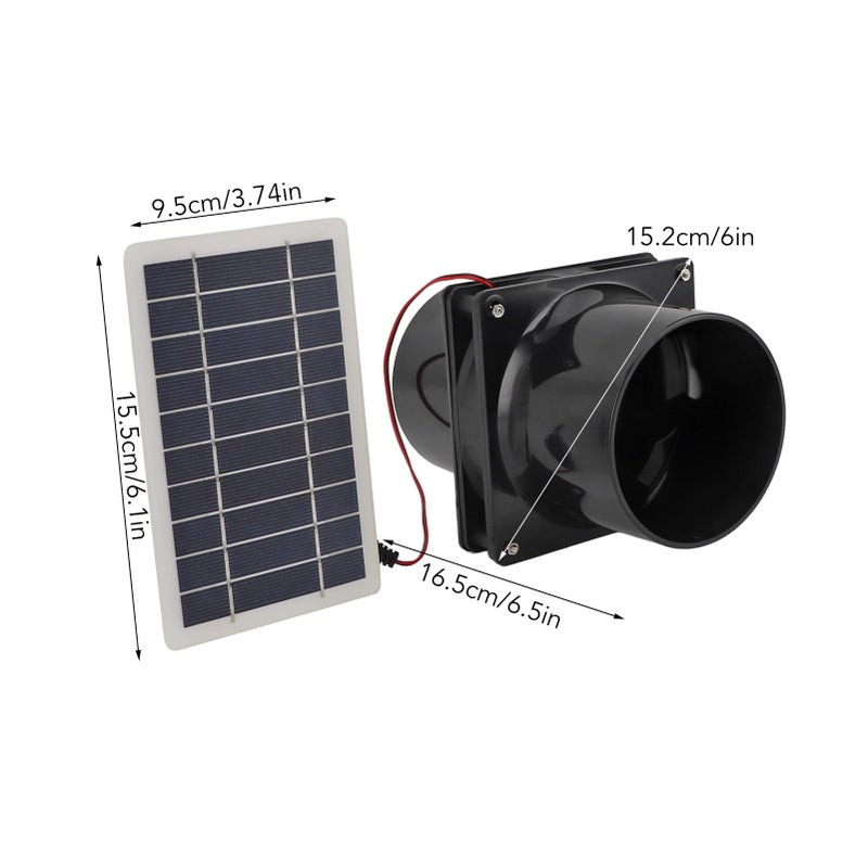 10W 12V Solar Powered Exhaust Fan For Round Pipe ABS Material Ventilation For Attics Greenhouses RVs - Image 3