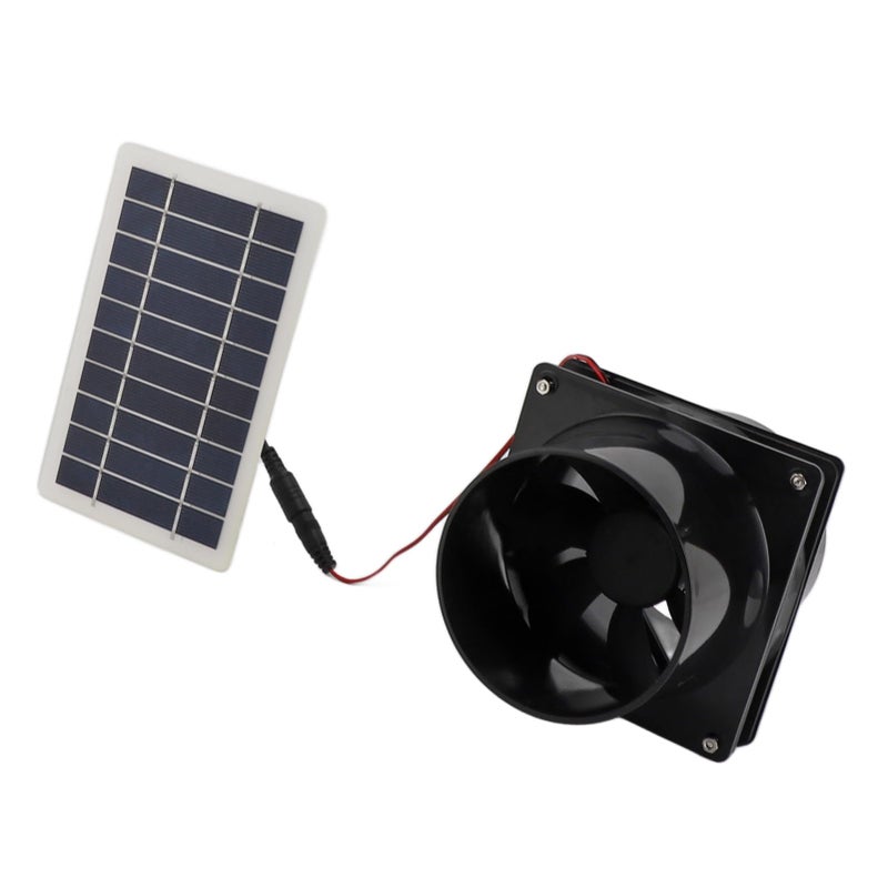 10W 12V Solar Powered Exhaust Fan For Round Pipe ABS Material Ventilation For Attics Greenhouses RVs - Image 2