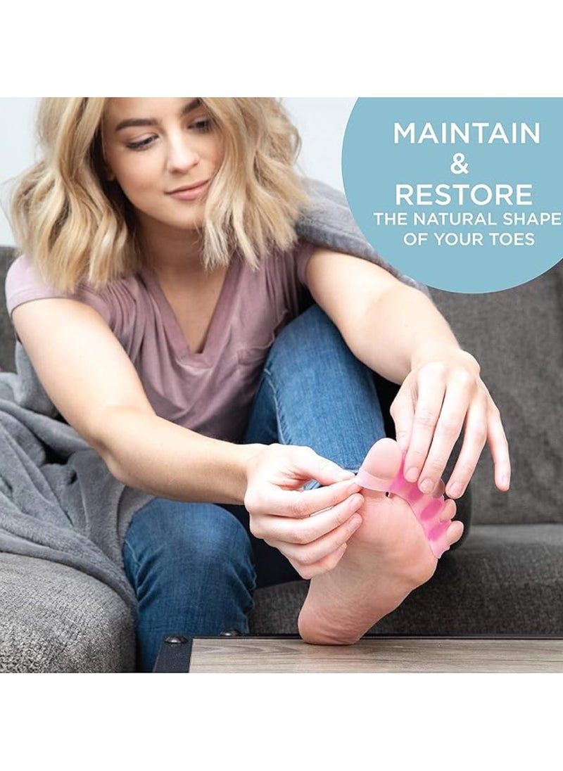 Toe Separators for Overlapping Toes and Restore Crooked Toes to Their Original Shape, Correct Bunions, Toe Spacers Toe Straightener Toe Stretcher Hammer Toes - Universal Size, 4 Pair