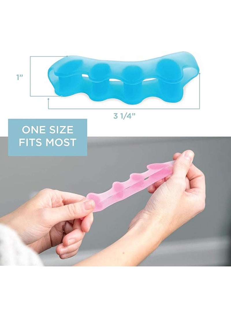 Toe Separators for Overlapping Toes and Restore Crooked Toes to Their Original Shape, Correct Bunions, Toe Spacers Toe Straightener Toe Stretcher Hammer Toes - Universal Size, 4 Pair