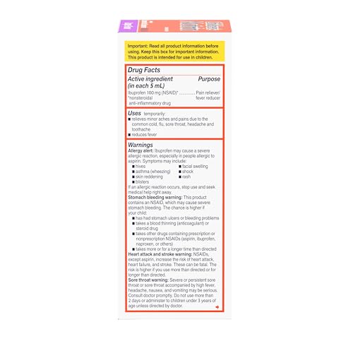 Motrin Children's Motrin Oral Suspension, Pain Relief, Ibuprofen, Grape Flavored, 4 Oz - Image 5