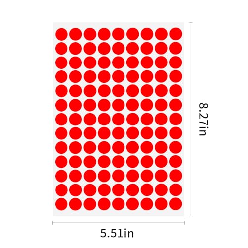Ouzoustate 2340 PCS Red Circle Dot Stickers 1/2" Round Yard Garage Sale Price Stickers Colored Coding Labels - Image 3