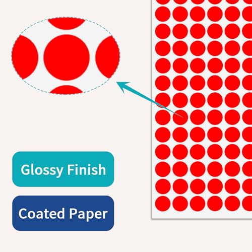 Ouzoustate 2340 PCS Red Circle Dot Stickers 1/2" Round Yard Garage Sale Price Stickers Colored Coding Labels - Image 5