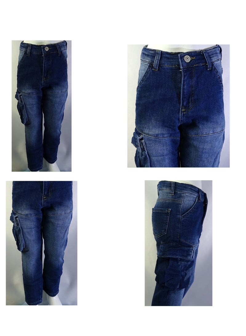 شلــــتر صناعة تركية فاخرة؛ بنطلون جينز اولاد بزر للخصر و جيوب متعددة من مجموعة شلتر 23024 - Image 1