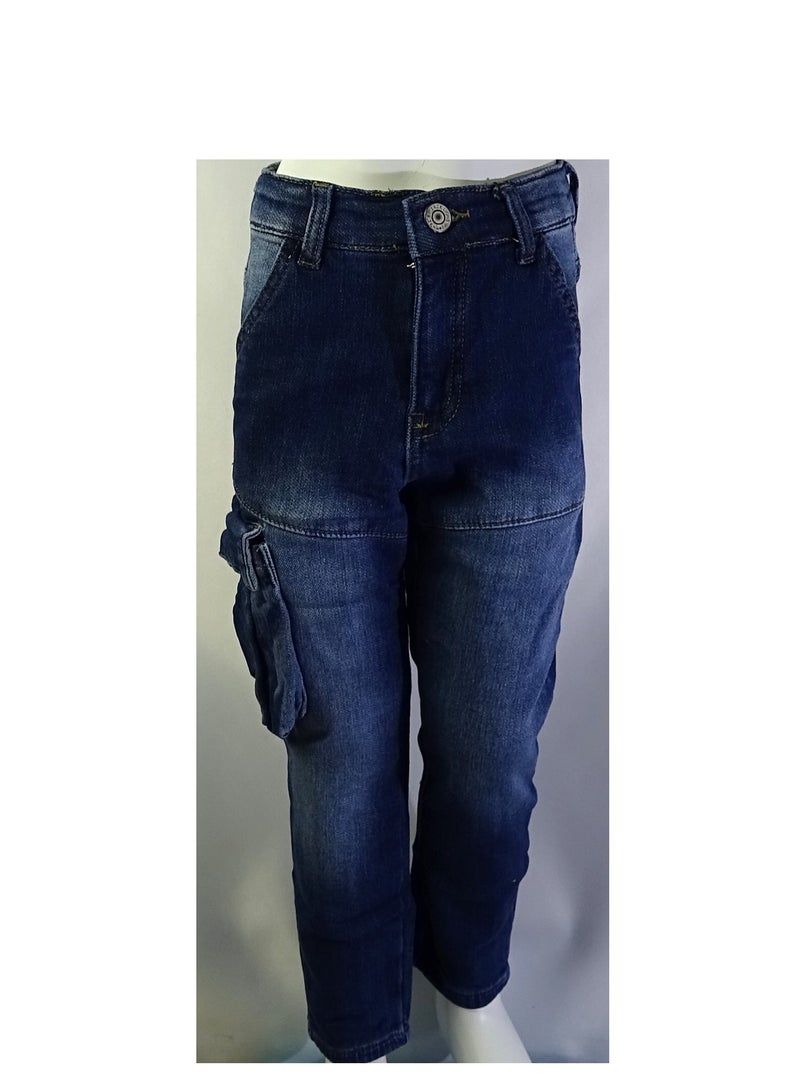 شلــــتر صناعة تركية فاخرة؛ بنطلون جينز اولاد بزر للخصر و جيوب متعددة من مجموعة شلتر 23024 - Image 2