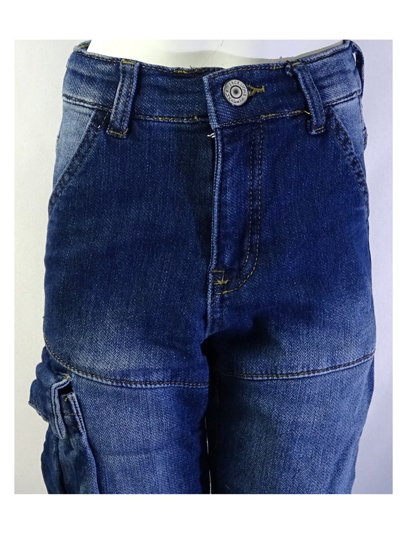 شلــــتر صناعة تركية فاخرة؛ بنطلون جينز اولاد بزر للخصر و جيوب متعددة من مجموعة شلتر 23024 - Image 3