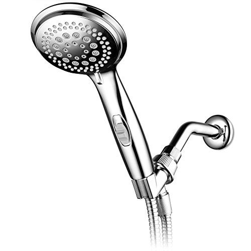 Dream Spa 1459 9-Setting High-Power Ultra-Luxury Handheld Shower Head with Patented ON/OFF Pause Switch and 5-7 foot Stretchable Stainless Steel Hose (Premium Chrome) Use as overhead or handshower - Image 1