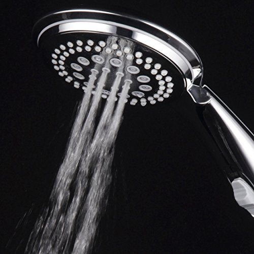 Dream Spa 1459 9-Setting High-Power Ultra-Luxury Handheld Shower Head with Patented ON/OFF Pause Switch and 5-7 foot Stretchable Stainless Steel Hose (Premium Chrome) Use as overhead or handshower - Image 4