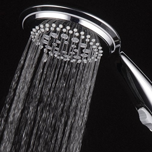 Dream Spa 1459 9-Setting High-Power Ultra-Luxury Handheld Shower Head with Patented ON/OFF Pause Switch and 5-7 foot Stretchable Stainless Steel Hose (Premium Chrome) Use as overhead or handshower - Image 3