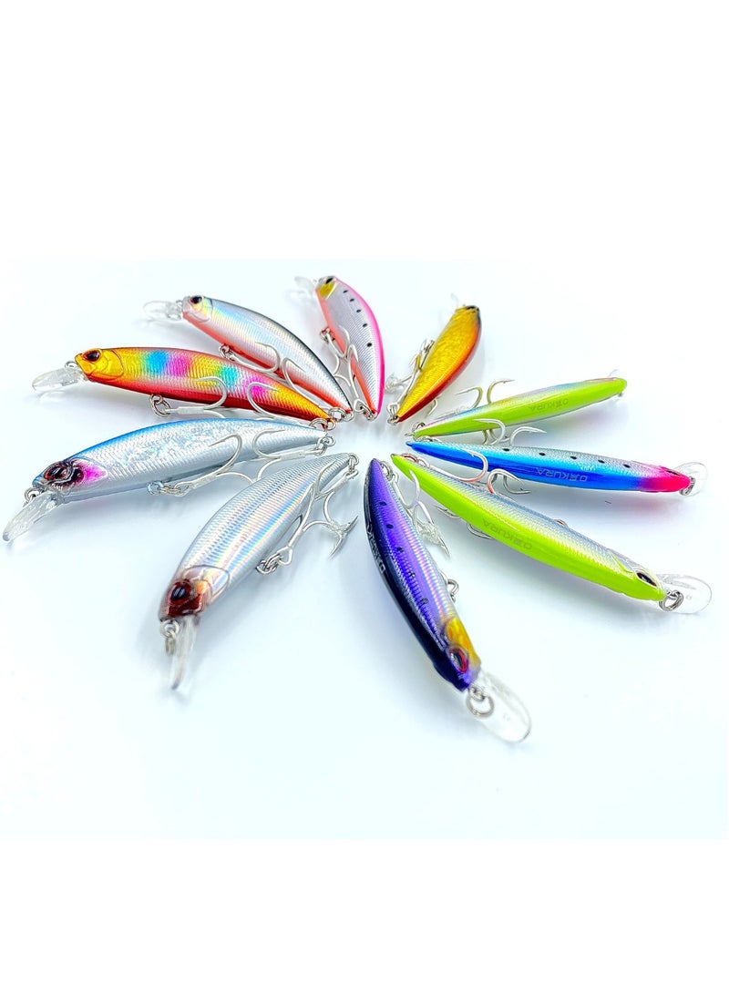 أوكورا خطاف ثلاثي BKK من أوكورا بروت - طول 50 ملم، وزن 4.7 جرام، حركة غرق اهتزازية، تصميم منخفض مقاومة الهواء، 10 ألوان ساحرة - Image 2