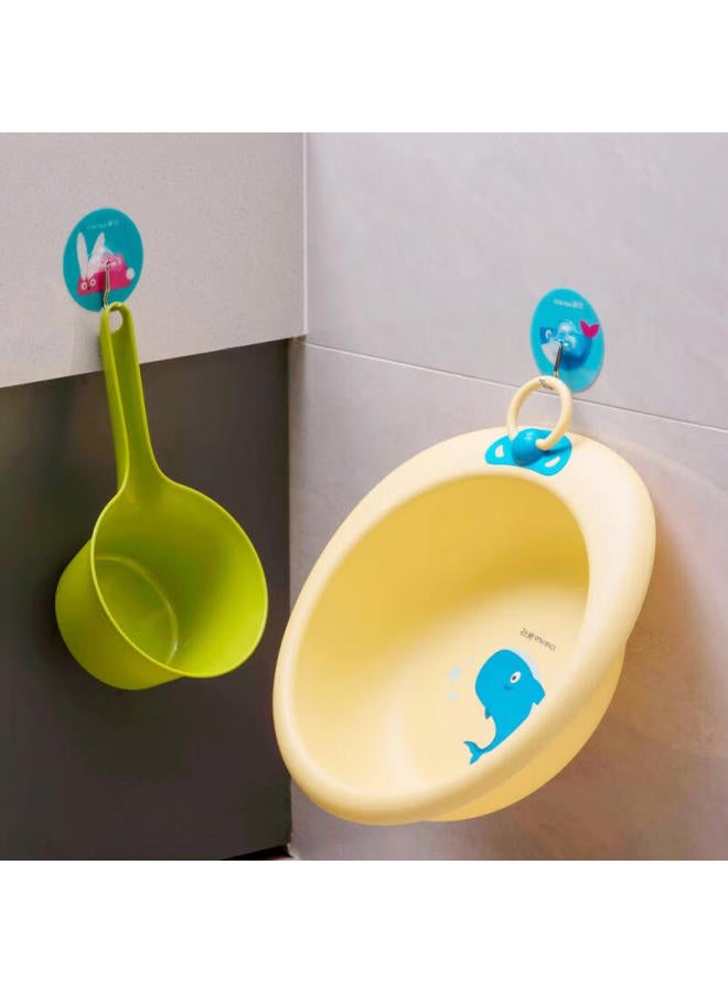 Chahua Printed Hook, Strong Adhesive, No-drill Hook, Bathroom Door Hanger, Clothes Rack, 4 Pieces