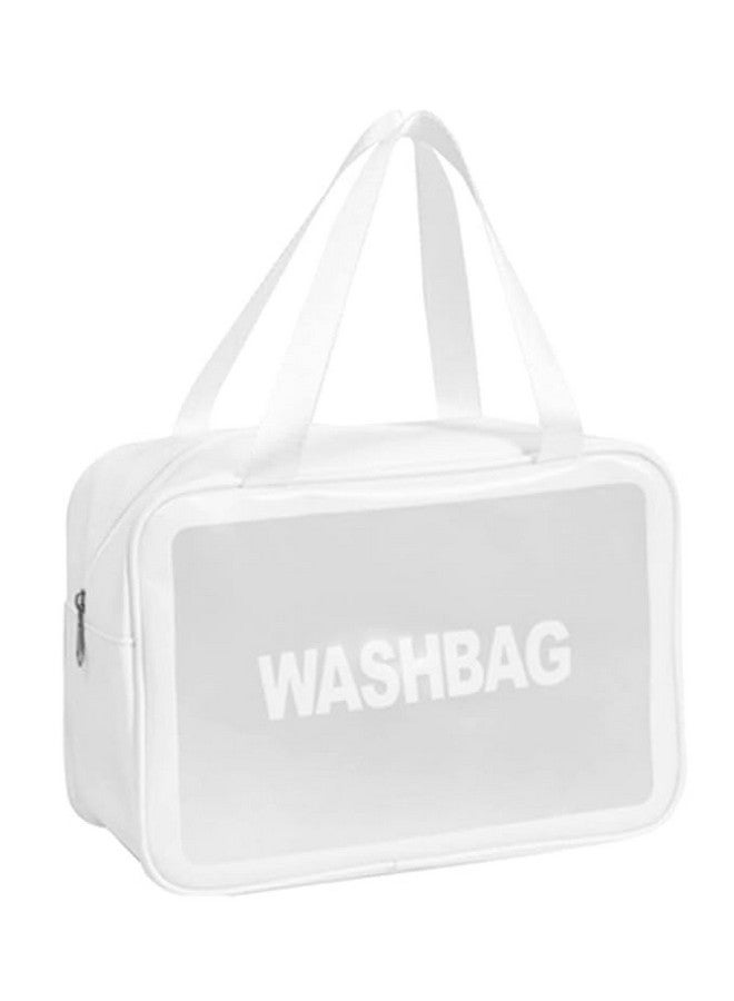 WISHBONE WASH Bag L Travel Toiletry Bag for Women and Men, Matte Translucent Toiletry Bag with with Handy Handle, Makeup Cosmetic Bag Travel Organizer for Accessories - Image 1