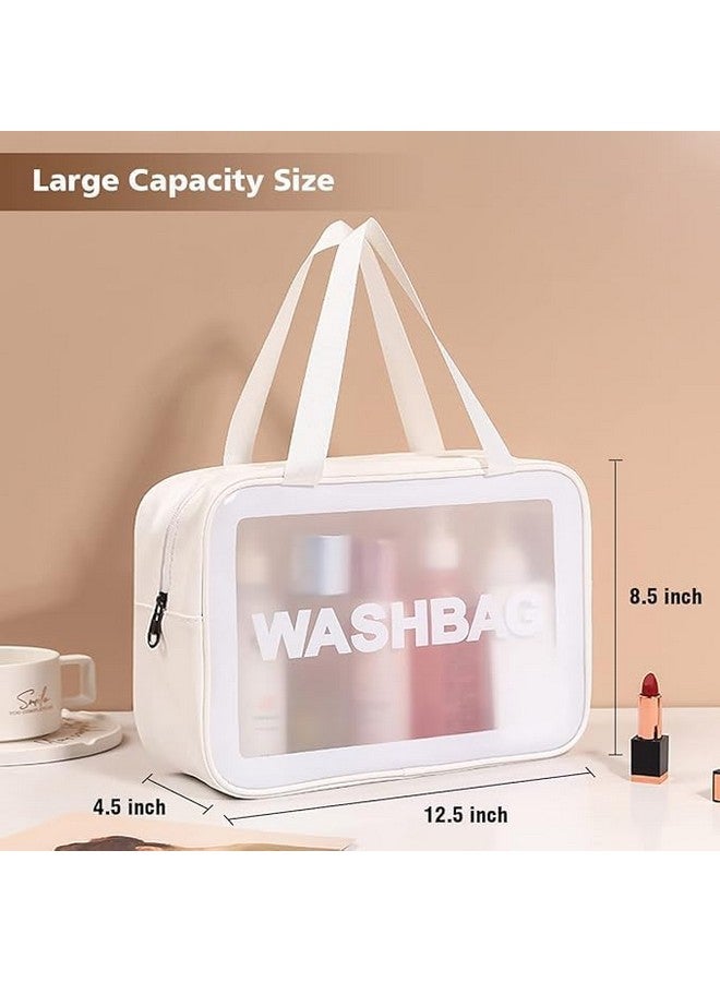 WISHBONE WASH Bag L Travel Toiletry Bag for Women and Men, Matte Translucent Toiletry Bag with with Handy Handle, Makeup Cosmetic Bag Travel Organizer for Accessories - Image 3