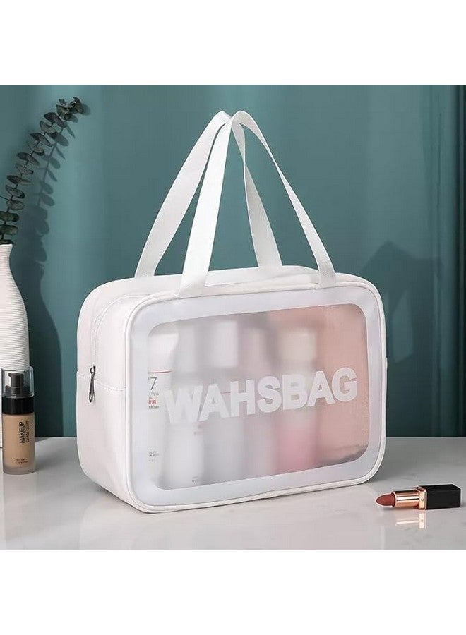 WISHBONE WASH Bag L Travel Toiletry Bag for Women and Men, Matte Translucent Toiletry Bag with with Handy Handle, Makeup Cosmetic Bag Travel Organizer for Accessories - Image 2