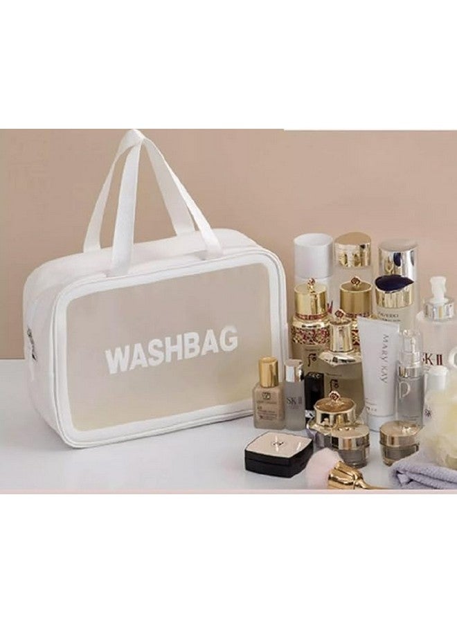 WISHBONE WASH Bag L Travel Toiletry Bag for Women and Men, Matte Translucent Toiletry Bag with with Handy Handle, Makeup Cosmetic Bag Travel Organizer for Accessories - Image 5