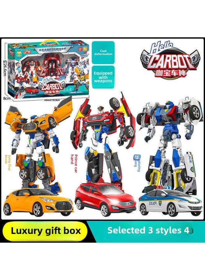 Genuine Kabao Car God Transforming Robot King Kong Reloading Rescue Special Police Creates Giant Fit Children's Toy-Color:Ace + Jump + Swarm Exploration  - Image 1