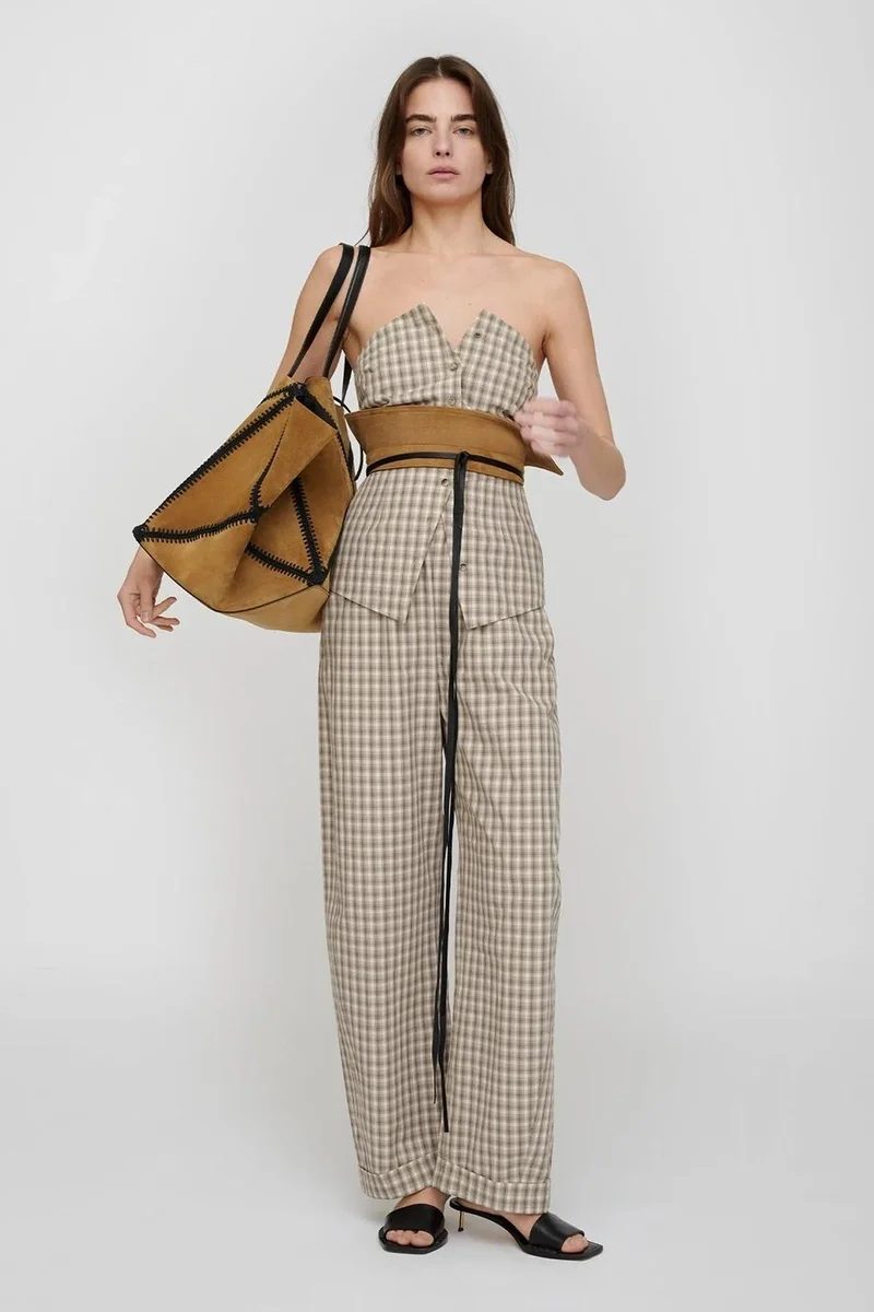 Nanushka Suede Belt With Collar Detail