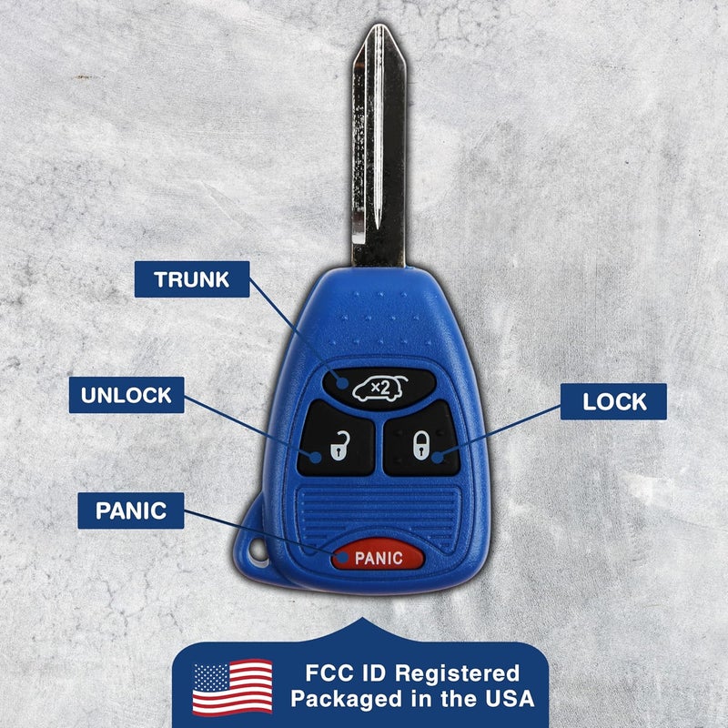 KeylessOption Keyless Entry Remote 4btn Navy Key Fob for Chrysler Jeep (M3N5WY72XX) - Image 4